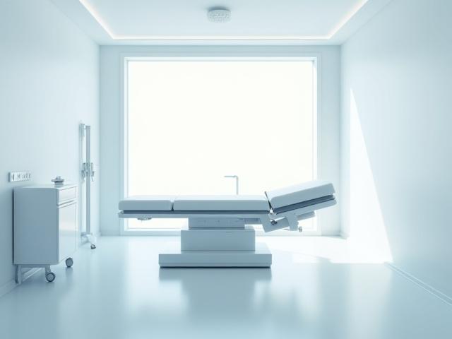 Spotless, modern medical examination room with light streaming in, representing compliance and cleanliness.